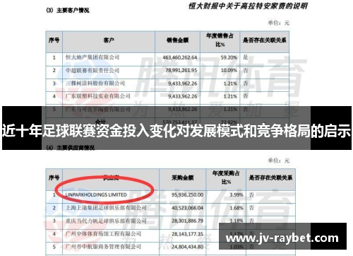 近十年足球联赛资金投入变化对发展模式和竞争格局的启示